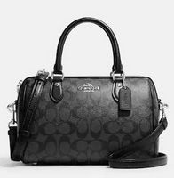 Coach Rowan Satchel In Signature Canvas - Silver/Graphite/Black