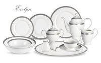 Lorren Home Trends 57 Piece Bone China Evelyn Service For 8