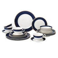 24 Piece Dinnerware Set-Bone China, Service For 4 By Lorren Home Trends - Midnight