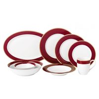 Lorren Home 50 Piece New Bone China Dinnerware Set Service For 8-Twilight