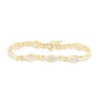 10K Yellow Gold Baguette Diamond Fashion Bracelet 1 Cttw