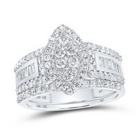 10K White Gold Round Diamond Bridal Nicoles Dream Collection Wedding Ring Set 1-1/4 Cttw