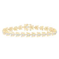 10K Yellow Gold Round Diamond Butterfly Bracelet 3/4 Cttw