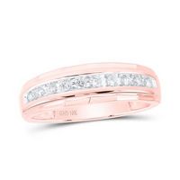 10k Rose Gold Round Diamond Wedding Band Ring 1/4 Cttw