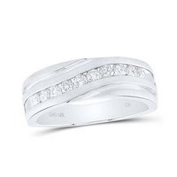 10k White Gold Round Diamond Wedding Band Ring 1/2 Cttw
