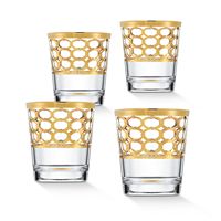 Lorren Home Trends Infinity Gold Ring Double Old Fashion, Set of 4