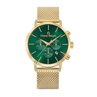 Noe - Men%27S Giorgio Milano Gold Tone With Stainless Steel Mesh Band And Green Dial