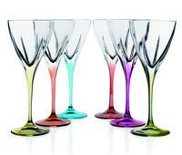 Fusion Crystal Multicolor Water Goblet Set