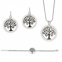 Tree of Life Center Pendant, Earring and Bracelet Set