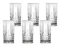 Lorren Home Trends Tall 12 Ounce Drinking Glass-Textured Cut Glass, Set of 6