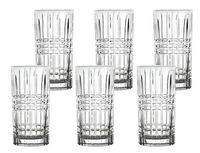 Lorren Home Trends Tall 12 Ounce Drinking Glass-Textured Cut Glass, Set of 6