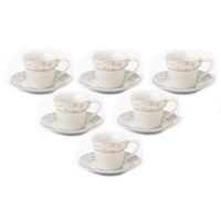 Lorren Home 2oz. Espresso Set Service for 6-Gold Floral