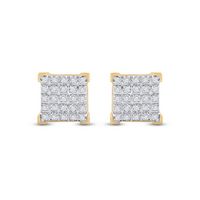 1/6CT-DIA P3 MICRO-PAVE UNISEX SQUARE EARRING