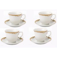 Lorren Home 8oz. Tea/Coffee Set Service for 4-Gold and Black