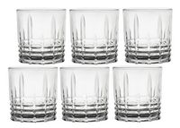 Lorren Home Trends 11 Ounce Double Old Fashion Drinking Glass-Textured Cut Glass, Set of 6