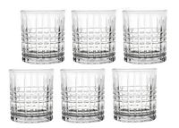 Lorren Home Trends 11 Ounce Double Old Fashion Drinking Glass-Textured Cut Glass, Set of 6