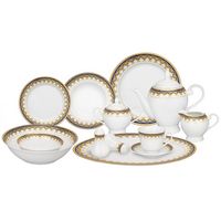 57 Piece Porcelain Dinnerware Set, Service for 8 by Lorren Home Trends- Iris