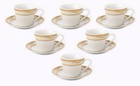Lorren Home 2oz. Espresso Set Service for 6-Gold  - Isabella