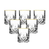 Siena Collection Shot Glass Set with Gold Trim