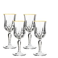 Opera Gold Collection Set of 6 Crystal Wine Glass with Gold Rim
