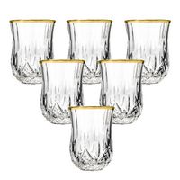 Opera Gold Collection Set of 6 Crystal Shot Glass with Gold Rim