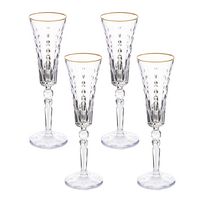 Lorren Home Trends Marilyn Gold Flutes, Set of 4