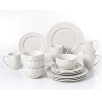 Lorren Home Trends 16 Piece White Porcelain Set