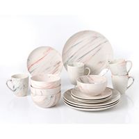 Lorren Home Trends 16 Piece Porcelain Multi-Marble Set