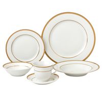 24 Piece Gold Porcelain Dinnerware Service for 4-Josephine