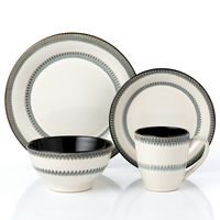 Lorren Home Trends 16 Piece Stoneware Set-Contrast