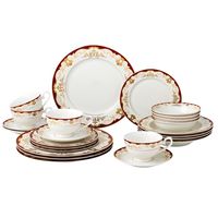 24 Piece Dinnerware Set-Bone China, Service for 4 by Lorren Home Trends - Mabel