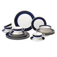 24 Piece Dinnerware Set-Bone China, Service for 4 by Lorren Home Trends - midnight