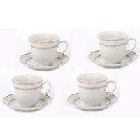 Lorren Home 8oz. Tea/Coffee Set Service for 4-Silver