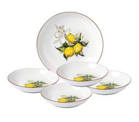 Lorren Home Trends 5 Piece Porcelain Pasta Set-  Lemon Design