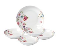 Lorren Home Trends 5 Piece Porcelain Pasta Set-Floral Design