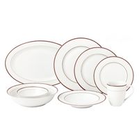 Lorren Home 50 Piece New Bone China Dinnerware Set Service for 8-Scarlet