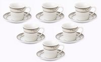 Lorren Home 8oz. Tea/Coffee Set Service for 4-Gold Floral