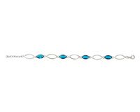 Silver Open Blue Topaz Color Marquise Shape Bracelet