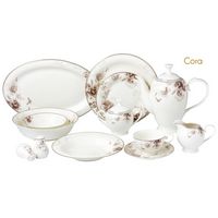 57 Piece Dinnerware Set-Bone China Service for 8 People-Cora