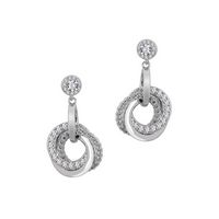 Silver Love Knot Dangle Post Earrings