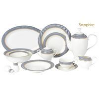 57 Piece Dinnerware Set-Bone China Service for 8 People-Sapphire