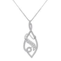 Silver CZs Marquise Loop with CZ Banner Pendant