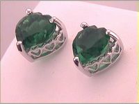 5 1/2CTW EM GEMSTONE HEART EARRING