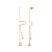 1/8CTW-DIA CN GIFT DANGLING THREADER EARRING