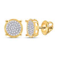 1/8CT-DIA CN MICRO-PAVE UNISEX EARING