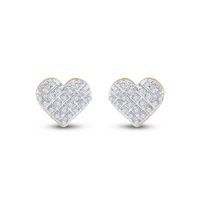 1/6CT-DIA P3 MICRO-PAVE GIFT HEART EARRING