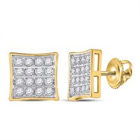 1/10CT-DIA P3 MICRO-PAVE SQUARE EARRING