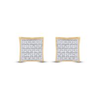 1/6CT-DIA P3 MICRO-PAVE SQUARE EARRING