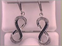 10kt White Gold Womens Brown Diamond Infinity Dangle Earrings 1/5 Cttw