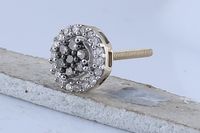 10k Yellow Gold Womens Brown Diamond Flower Cluster Screwback Stud Earrings 1/4 Cttw